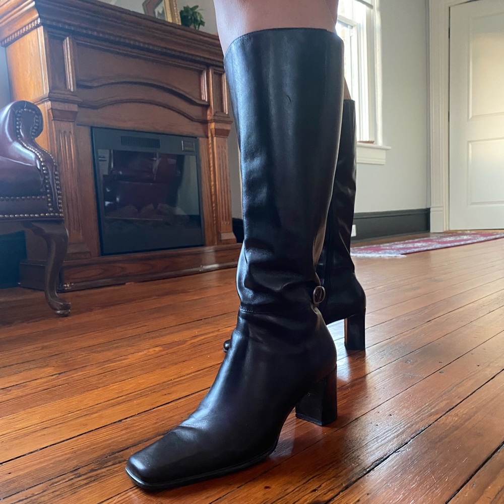 Michelle D Black Square Toe Boots SOLD